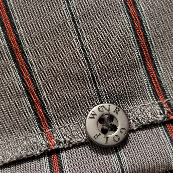 💚Men's Grey with Red Stripe Weir Golf Short Sleeved Polo Size 44L - Picture 4 of 4